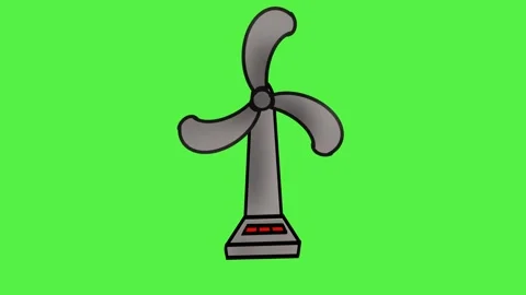 Table fan green screen animation 4k Stock Footage 288323764