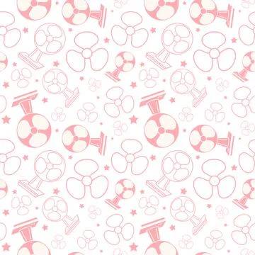 Table Fan Icon Seamless Pattern, Desktop Air Flow Fan Vector Art Illustration Stock Illustration