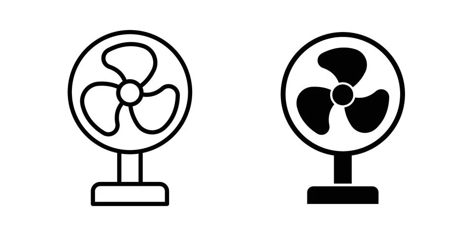 Table Fan icon symbol. Flat and Stroke Vector illustration Stock Illustration