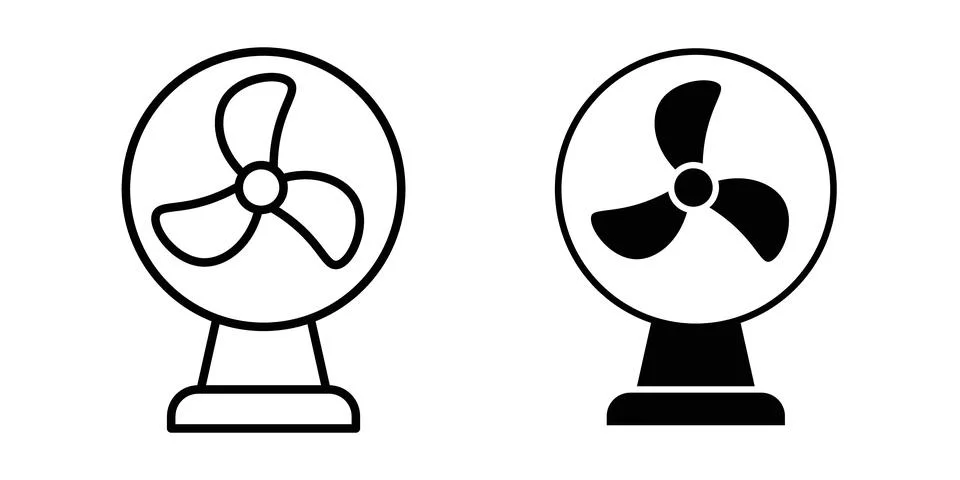 Table Fan icon vector, symbol, logo illustrations Stock Illustration