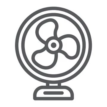 Table fan line icon, propeller and electric, air cooler sign, vector graphics, a Stock Illustration