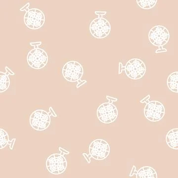 Table fan line vector seamless pattern Stock Illustration