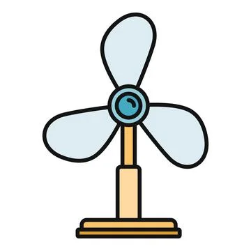 Table fan moving air cooling summer illustration Stock Illustration