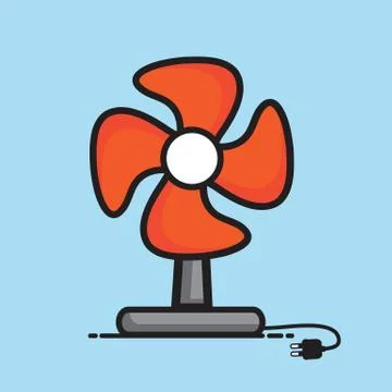 Table fan vector cartoon design. Stock Illustration