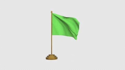 Table Flag Rotating on a Transparent Background. Seamless Loop. Desk Flag. 4K Stock Footage 300099080