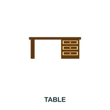 Table flat icon. Premium style flat icon design. UI. Illustration of table flat Stock Illustration