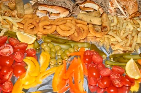 Table with food Foto stock