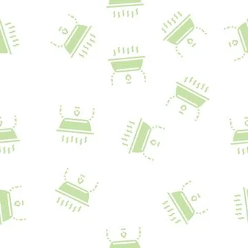 Table food warmer glyph vector seamless pattern Stock Illustration