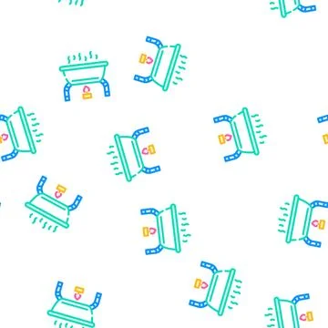 Table food warmer vector seamless pattern Stock Illustration