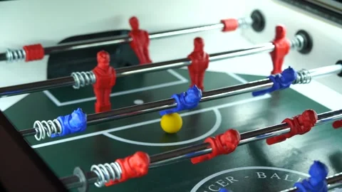 Table football game, kicker, plan Stock Footage 254385985