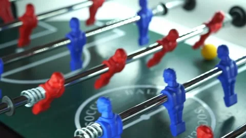 Table football game, kicker, plan Video stock 254386422