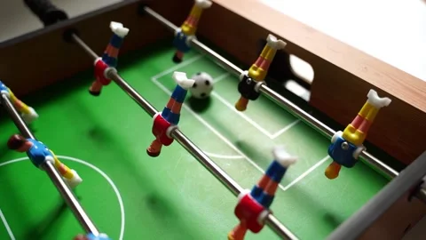 Table football game in progress Stock Footage 233514771
