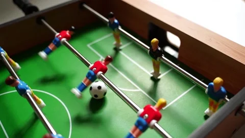 Table football game in progress Stock Footage 233514844