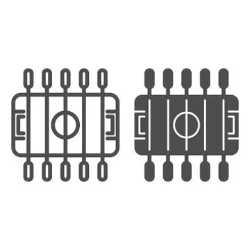 Table football line and solid icon, Amusement park concept, foosball sign on Illustrazione stock