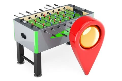 Table football with map pointer. 3D rendering イラスト素材