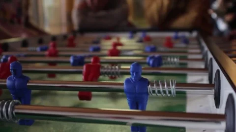 Table football playing Stock Footage 74775262