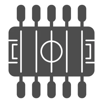 Table football solid icon, Amusement park concept, foosball sign on white Stock Illustration