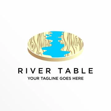 Table free logo vector stock. River abstract design concept. Stock Illustration
