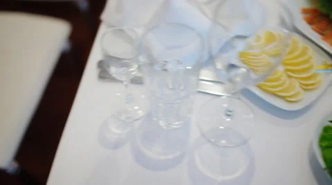 Table full of tasty and nice food for the party Stock Footage 45322490