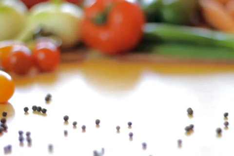 Table full of vegetables, dolly shot Stock Footage 777692