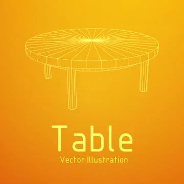 Table furniture wireframe Stock Illustration