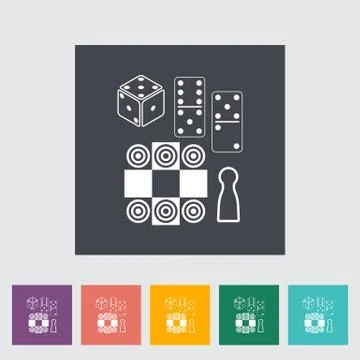 Table games flat icon Stock Illustration