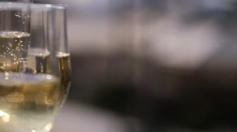Table with glasses with champagne for a wedding ceremony Stock Footage 65954743