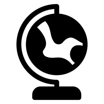 Table globe glyph icon vector illustration isolated on white background 스톡 일러스트