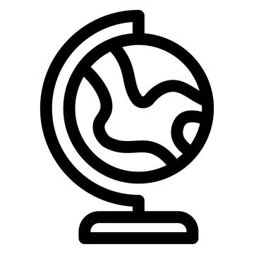 Table globe line icon vector illustration isolated on white background 스톡 일러스트