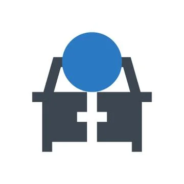 Table glyph color icon 스톡 일러스트