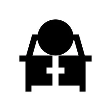Table glyph flat icon Illustrazione stock