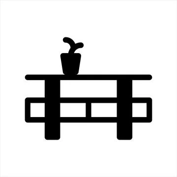 Table glyph icon vector illustration isolated on white background Stock Illustration