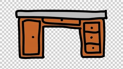 Table hand drawn color animation with transparent background Stock Footage 44149284