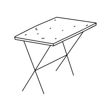 Table in hand drawn doodle style. Vector illustration isolated on white bac.. Stock Illustration