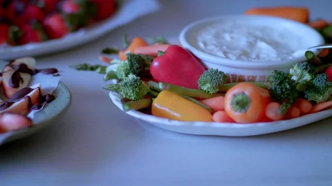 TABLE OF HEALTHY SNACKS 스톡 동영상 108047012