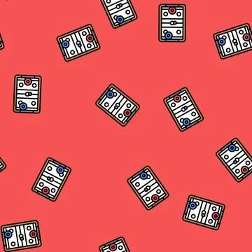 Table hockey board vector seamless pattern Stock Illustration