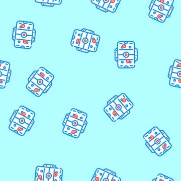 Table hockey board vector seamless pattern 스톡 일러스트