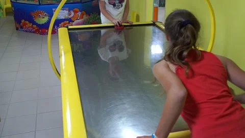 Table hockey for two. Stock Footage 138462382