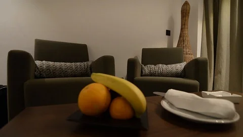 Table in a hotel room Stock Footage 105223271