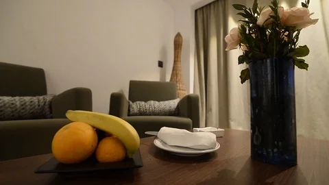 Table in a hotel room Stock Footage 105223307