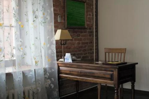 Table in the hotel room Stock Photos