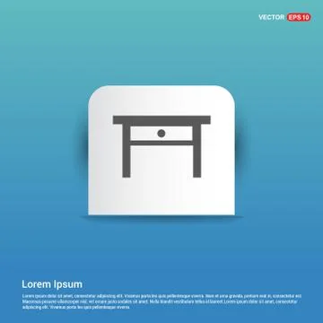 Table Icon - Blue Sticker button Stock Illustration