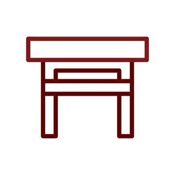 Table icon duocolor brown Stock Illustration