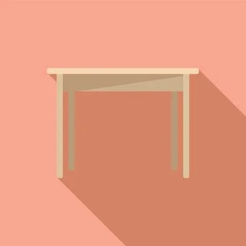Table icon flat vector. Wood furniture Stock Illustration