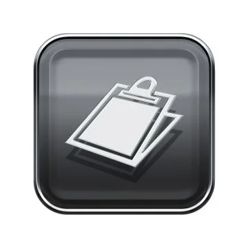 Table icon glossy grey, isolated on white background Stockillustratie
