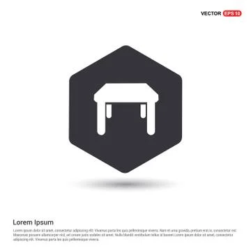 Table Icon Hexa White Background icon template Illustrazione stock
