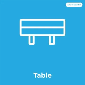 Table icon isolated on blue background Free Stock Illustration