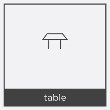Table icon isolated on white background Stock Illustration