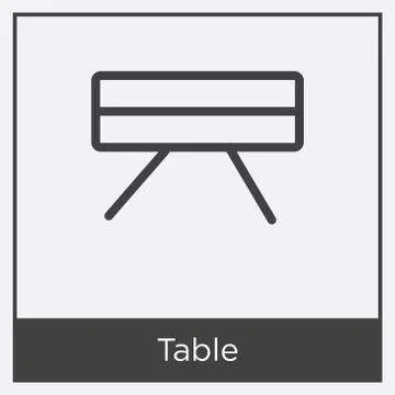 Table icon isolated on white background Illustrazione stock gratuita
