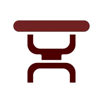 Table icon solid brown Stock Illustration
